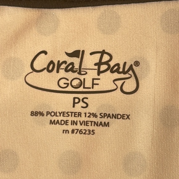 Coral Bay Golf Women's White & Black Dots Sleeveless Top PS - Picture 4 of 6